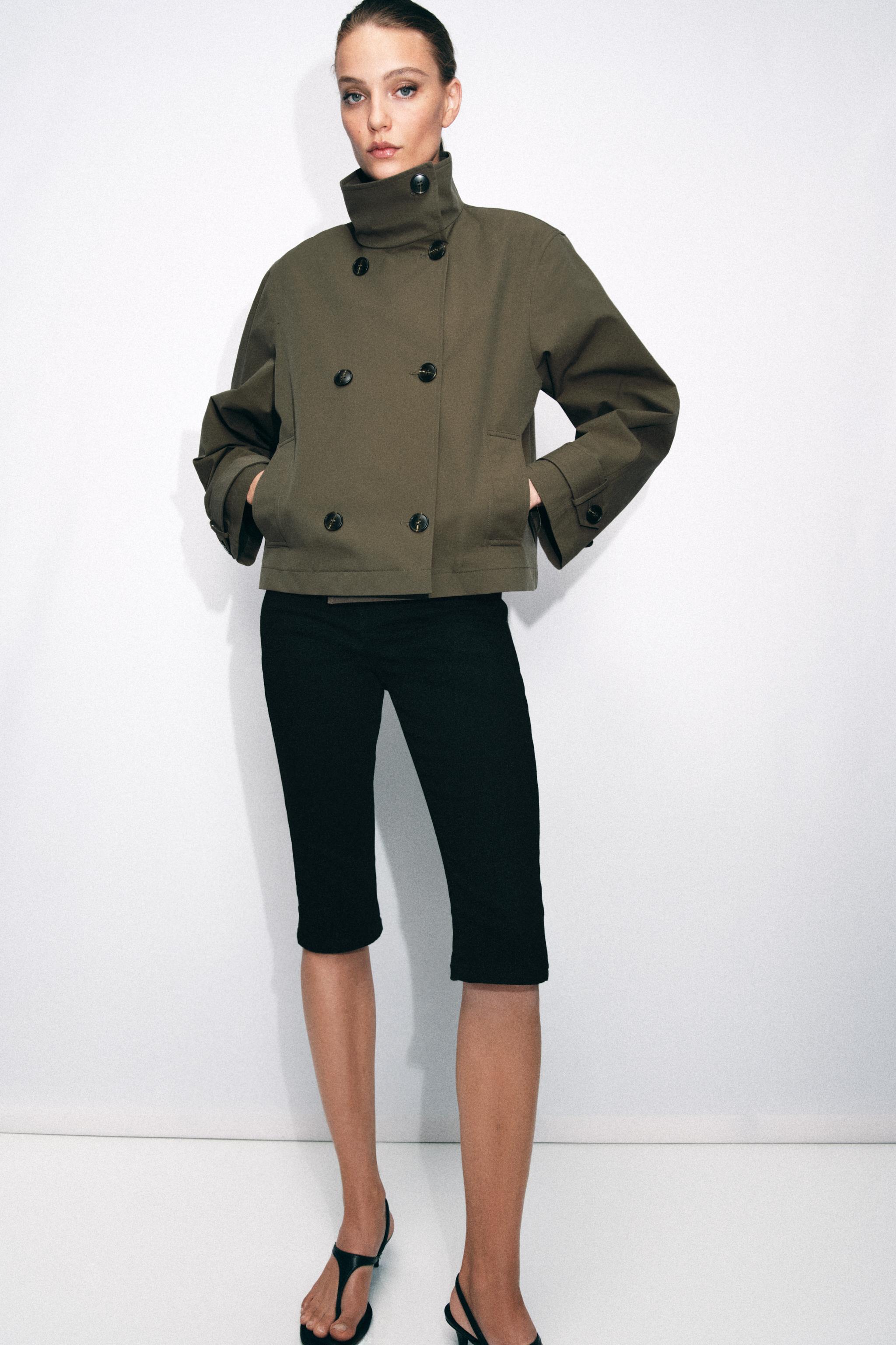 DOUBLE BREASTED SHORT TRENCH COAT
